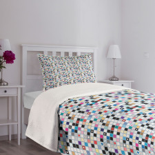 Colorful Shapes Pattern Bedspread Set