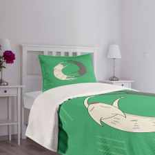 Sleeping Cats Trigrams Bedspread Set