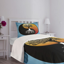 Abstract Tree and Root Bedspread Set