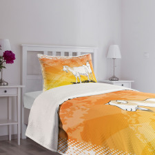 Horned Mammal Animal Ranch Bedspread Set