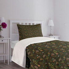 Cones Fir Needles Leaves Bedspread Set