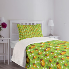 Love Nature Hearts Leaves Bedspread Set