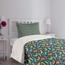 Colorful Jungle Bedspread Set