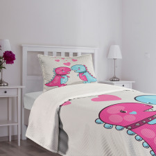 Lover Couple Hearts Bedspread Set