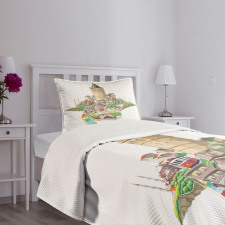 Historic Galata Tower Bedspread Set