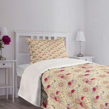 Spring Season Bugs Bedspread Set