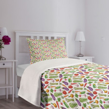 Detailed Food Bedspread Set