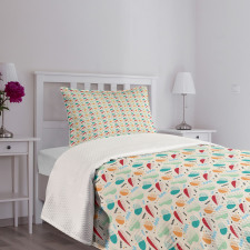 Abstract Fruit Pattern Bedspread Set