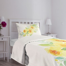 Watercolor Nature Flower Bedspread Set