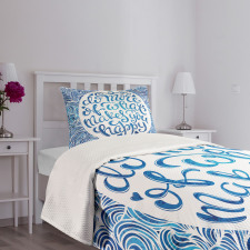 Words and Waves Bedspread Set