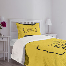 Geometric Motivational Bedspread Set