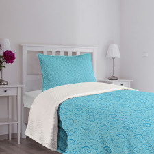 Calming Aquatic Colors Bedspread Set