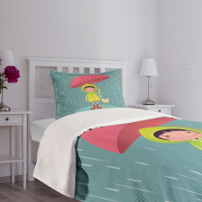 Girl with Duck Friend Bedspread Set