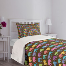 Animals with Circles Bedspread Set