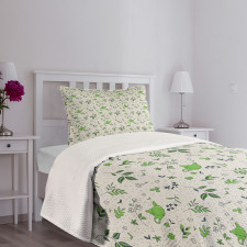 Exotic Herbal Tea Leaf Bedspread Set