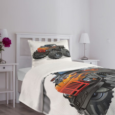 Cartoon Truck Bedspread Set