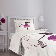 Girl Butterfly Cage Bedspread Set