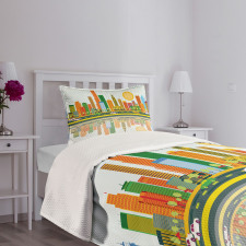 American City Skyline Bedspread Set