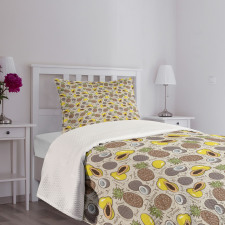 Papaya Coconut Pineapple Bedspread Set