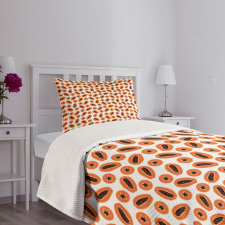 Tropical Papaya Seeds Bedspread Set