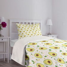 Graphic Avocado Pattern Bedspread Set