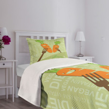 Smiling Carrot Love Vegan Bedspread Set