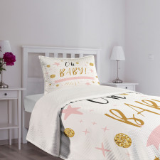 Calligraphy Stars Dots Bedspread Set