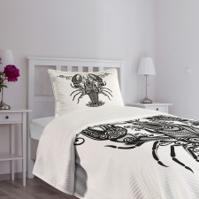 Curvy Ornament Lobster Bedspread Set