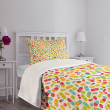 Colorful Capsules Bedspread Set