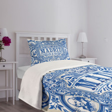 Madrid Calligraphy Tile Bedspread Set