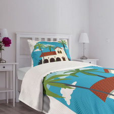 Cottage House Palms Bedspread Set