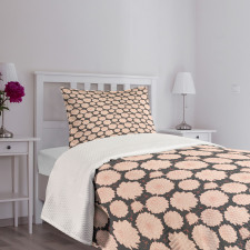 Soft Toned Flower Leaf Bedspread Set