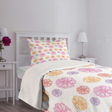 Colorful Garden Flowers Bedspread Set