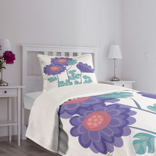 Ornamental Flower Bouquet Bedspread Set
