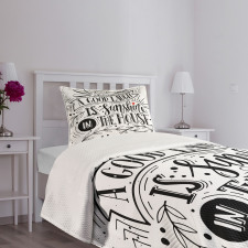 Vintage Calligraphy Laugh Bedspread Set