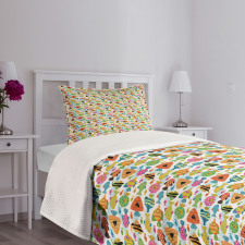 Colorful Cartoon Fish Bedspread Set