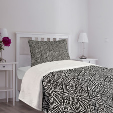 Boho Folk Geometric Maze Bedspread Set