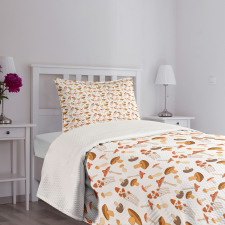 Colorful Mushroom Fungi Bedspread Set