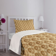 Art Deco Primitive Flower Bedspread Set