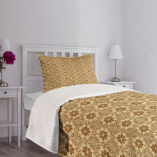 Oriental Geometric Flower Bedspread Set