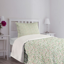 Fresh Foliage Flower Blooms Bedspread Set