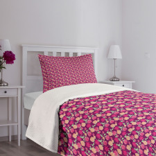 Blossoming Romantic Flowers Bedspread Set