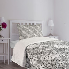 Curvy Hypnotic Lines Dots Bedspread Set