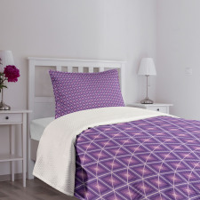 Diamond Shapes Lilac Bedspread Set