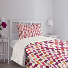 Colorful Herringbone Bedspread Set