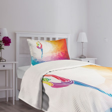 Polygonal Girl Motif Bedspread Set