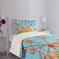 Flat Art Colorful Bedspread Set