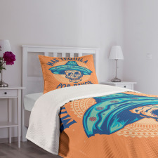 Skull Sombrero Tequila Bedspread Set