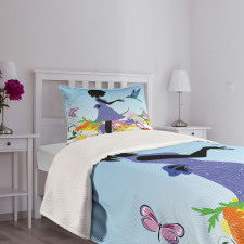 Lawn Blossomed Flowers Bedspread Set