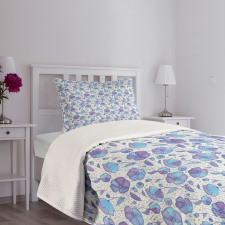 Abstract Blossoming Buds Bedspread Set